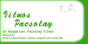 vilmos pacsolay business card